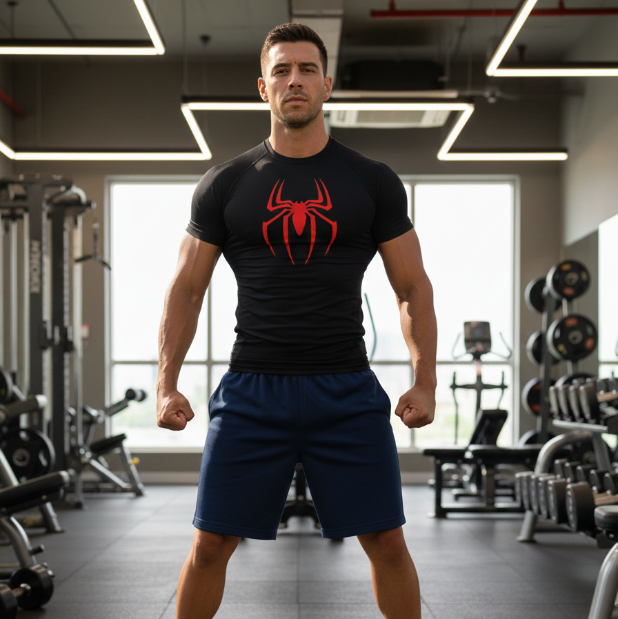 COMPRESSION T-SHIRT SPIDER RED