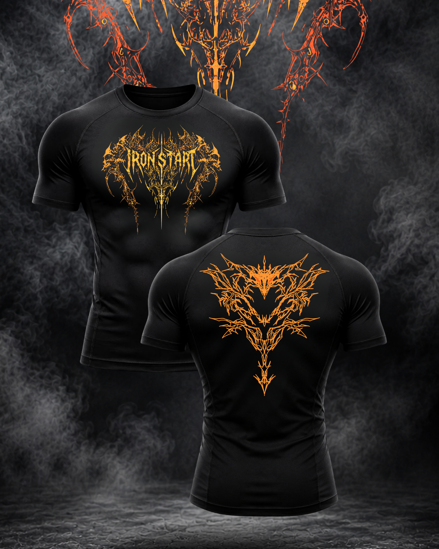 IRONDRAG ORANGE  COMPRESSION T-SHIRT