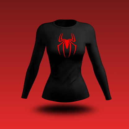 Compression Long Sleeve Shirt spider red femal