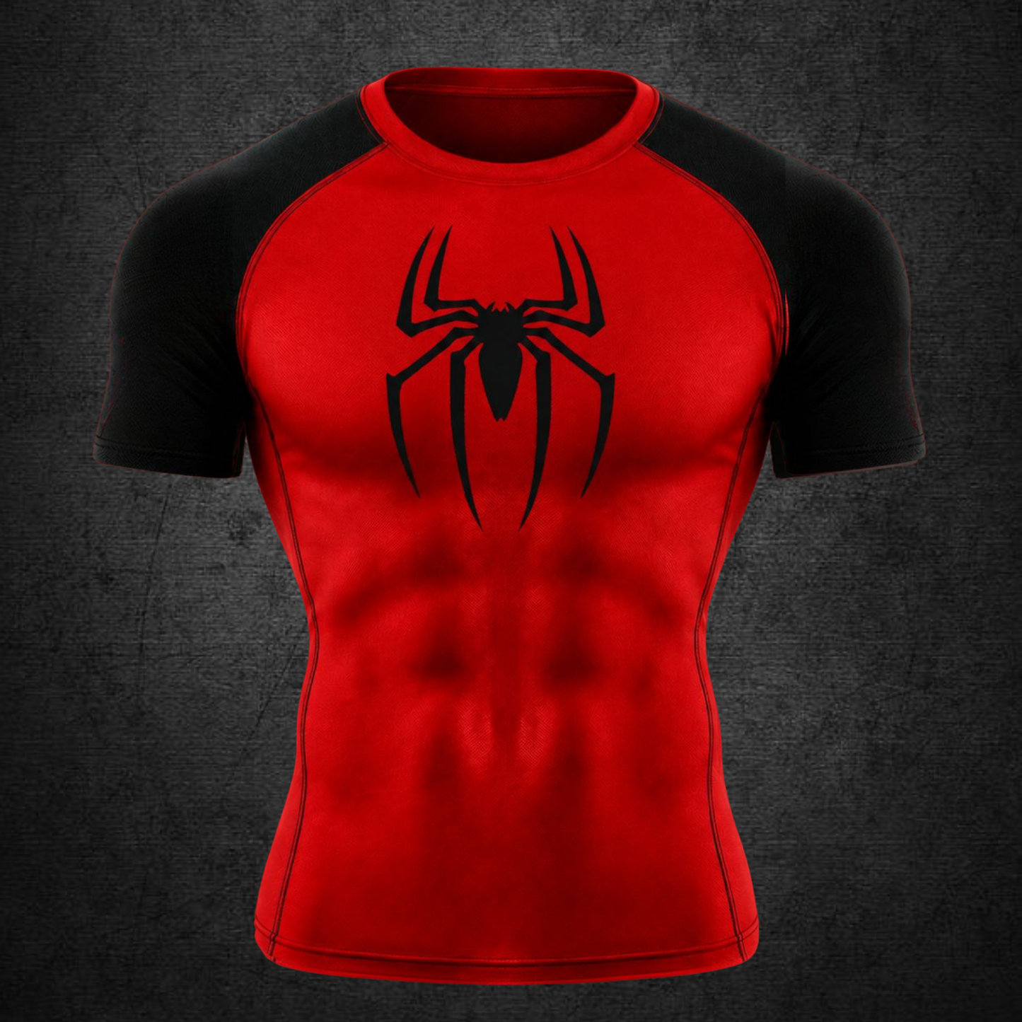 BLACK- RED COMPRESSION T-SHIRT SPIDER